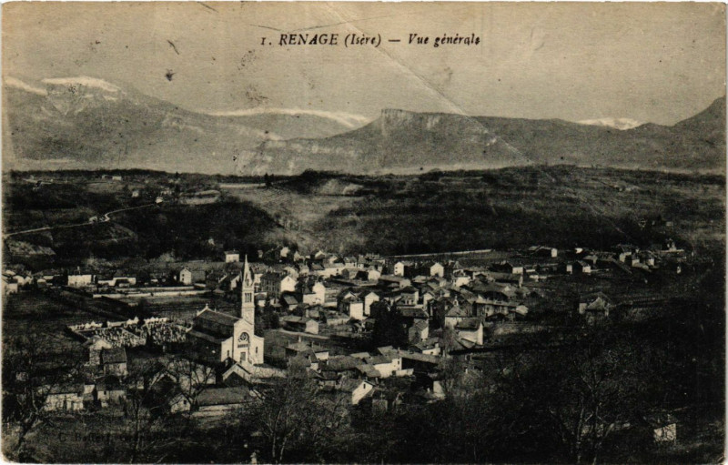 Carte postale ancienne Renage - Vue générale à Renage