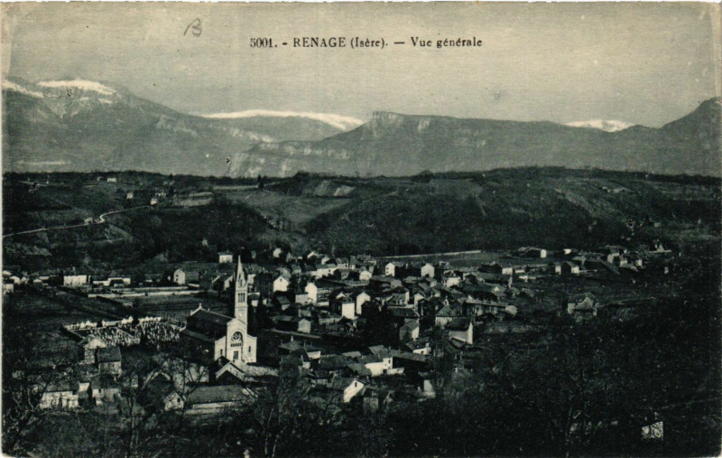 Carte postale ancienne Renage - Vue geneale à Renage