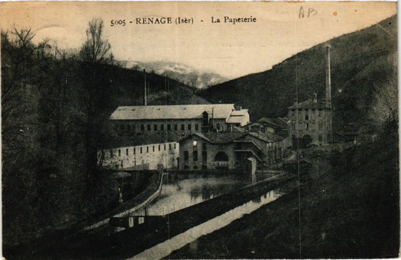 Carte postale ancienne Renage - La Papeterie à Renage