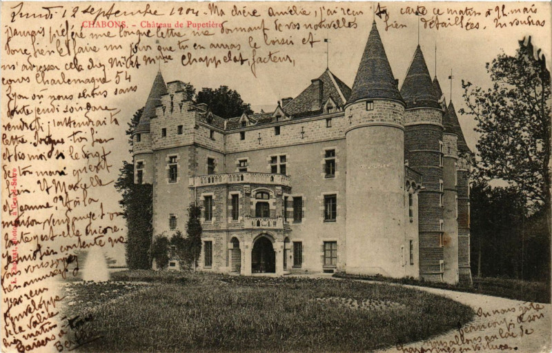 Carte postale ancienne Chabons - Chateau de Pupetiere à Châbons
