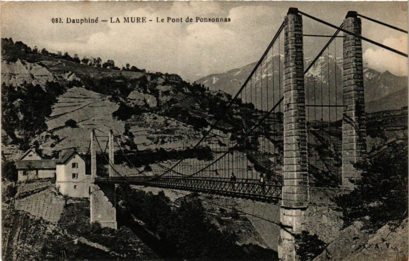 Carte postale ancienne Dauphiné - La Mure - Le Pont-de-Ponsonnas à La Mure