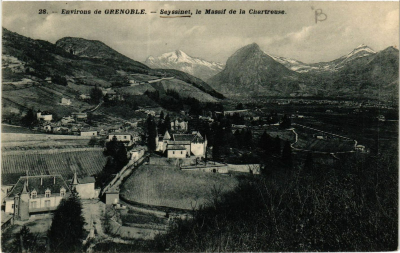 Carte postale ancienne Env. de Grenoble - Seyssinet le Massif de la Chartreuse à Grenoble