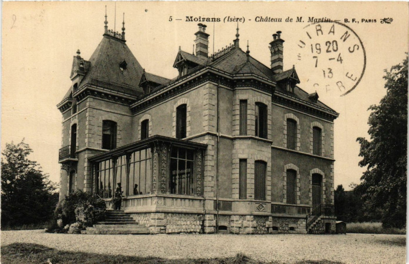 Carte postale ancienne Moirans - Chateau de M. Martin à Moirans