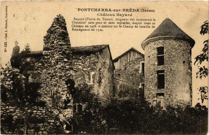 Carte postale ancienne Pontcharra-sur-Breda - Chateau Bayard à Pontcharra