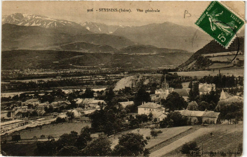 Carte postale ancienne Seyssins - Vue générale à Seyssins