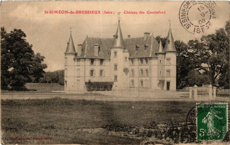 Carte postale ancienne St-Simeon-de-Bressieux - Chateau des Gauttefred à Bressieux