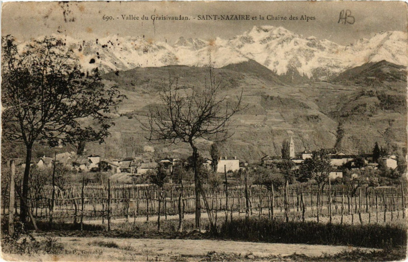Carte postale ancienne Vallée du Gresivaudan - Saint-Nazaire et la Chaine des Alpes
