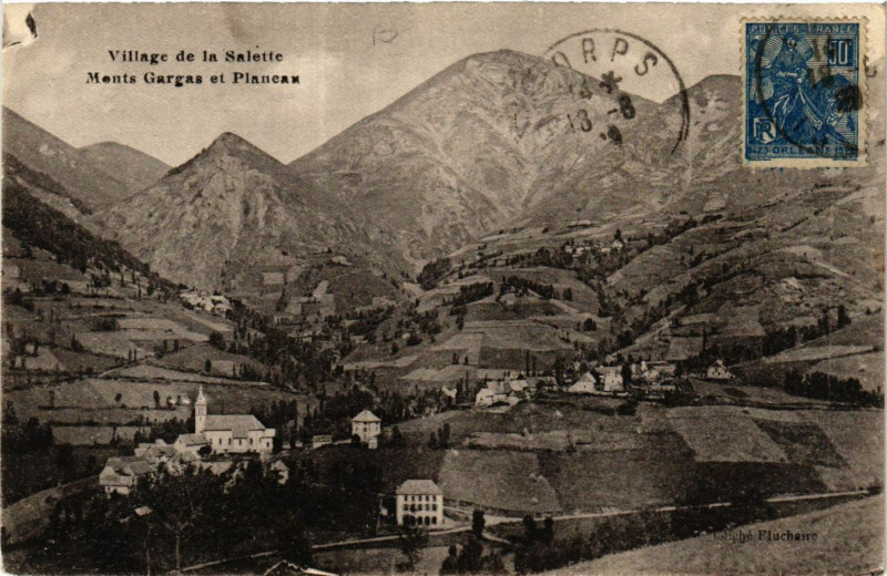 Carte postale ancienne Village de la Salette - Monts Garges et Planean à Plan