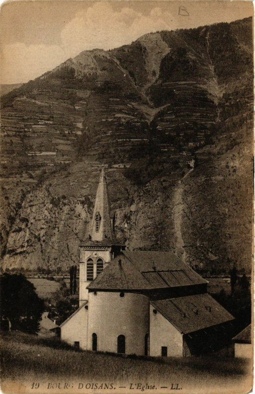 Carte postale ancienne Bourg-d'Oisans - L'Eglise
