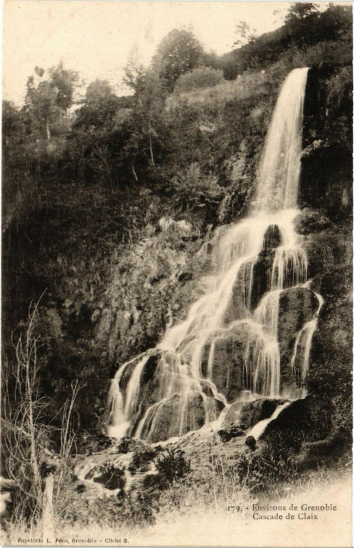 Carte postale ancienne Env. de Grenoble - Cascade de Claix à Grenoble