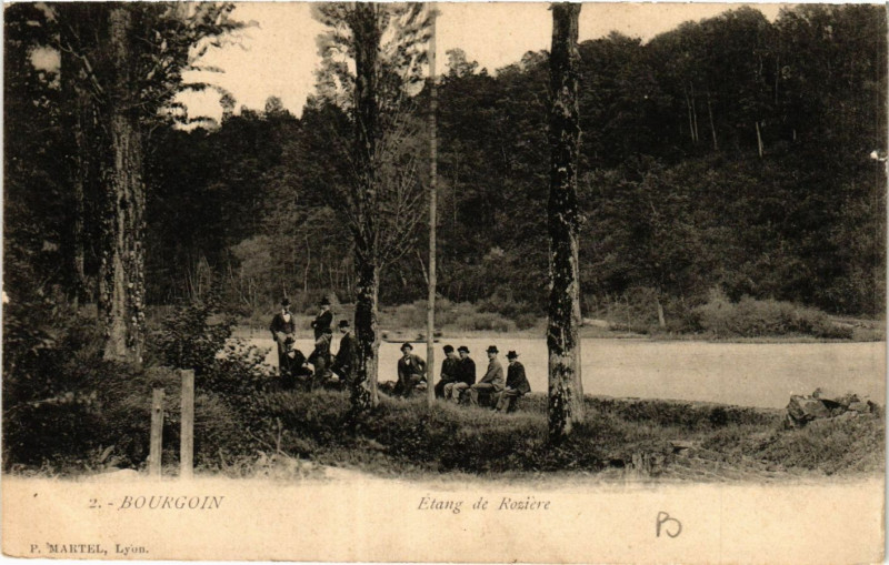 Carte postale ancienne Bourgoin - Etang de Roziere à Oz