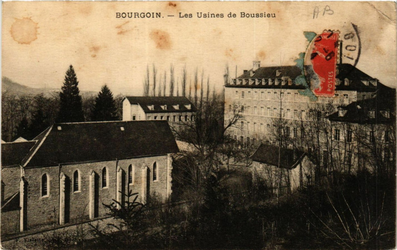 Carte postale ancienne Bourgoin - Les Usines de Boussieu