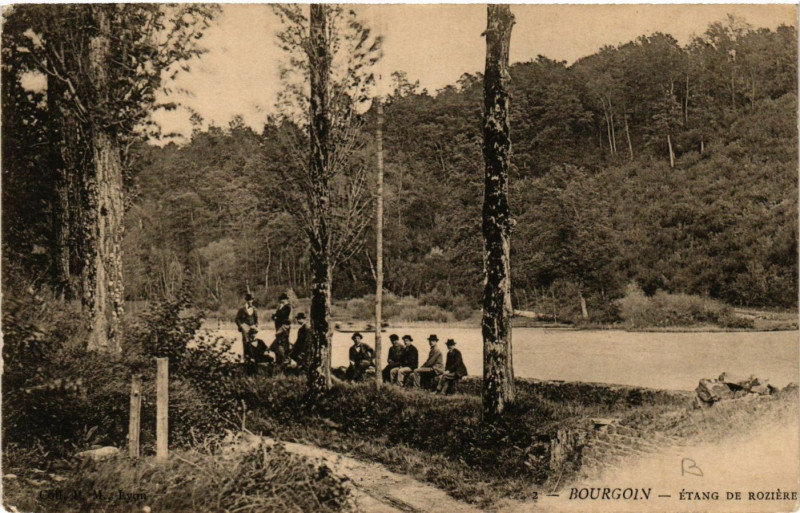 Carte postale ancienne Bourgoin - Etang de Roziere à Oz
