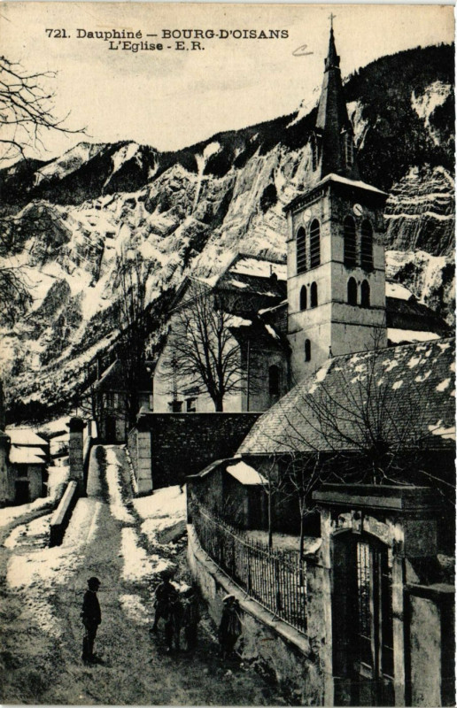 Carte postale ancienne Dauphiné - Bourg-d'Oisans - L'Egise