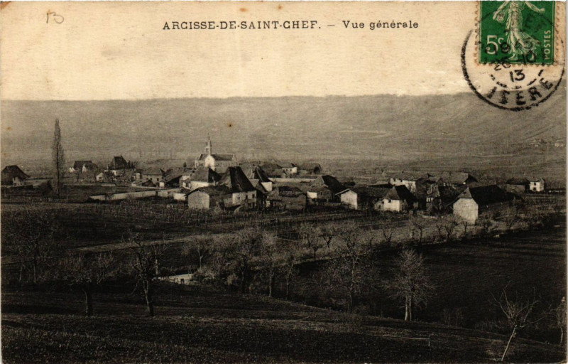 Carte postale ancienne Arcisse-de-Saint-Chef - Vue générale à Saint-Chef