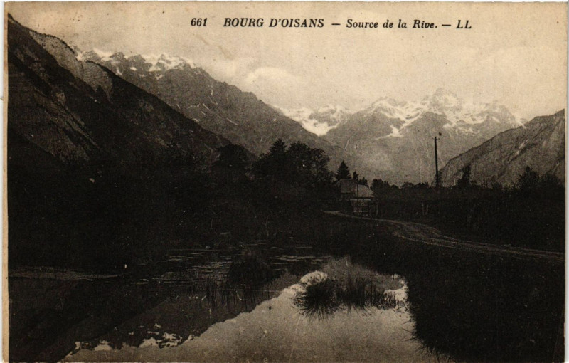 Carte postale ancienne Bourg d'Oisans - Source de la Rive