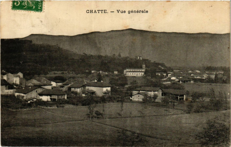 Carte postale ancienne Chatte - Vue générale à Chatte