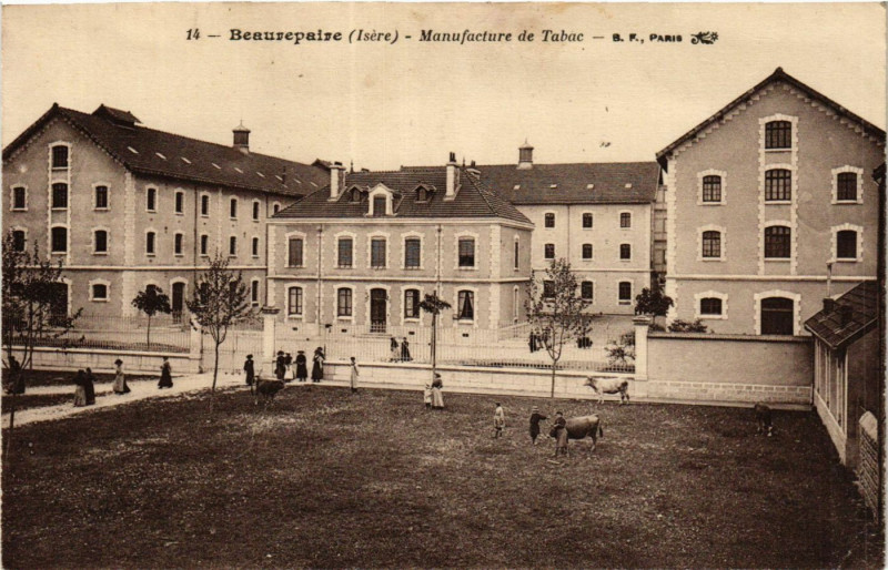 Carte postale ancienne Beaurepaire - Manufacture de Tabac à Beaurepaire