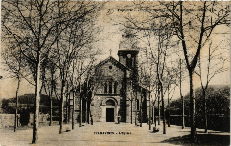 Carte postale ancienne Charavines - L'Eglise à Charavines