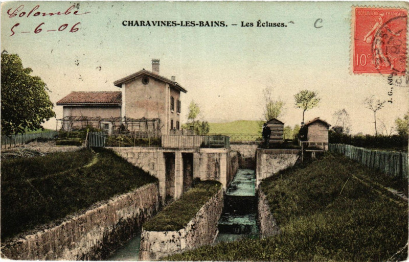 Carte postale ancienne Charavines-les-Bains - Les Ecluses à Charavines