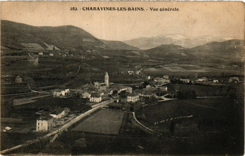 Carte postale ancienne Charavines-les-Bains - Vue générale à Charavines