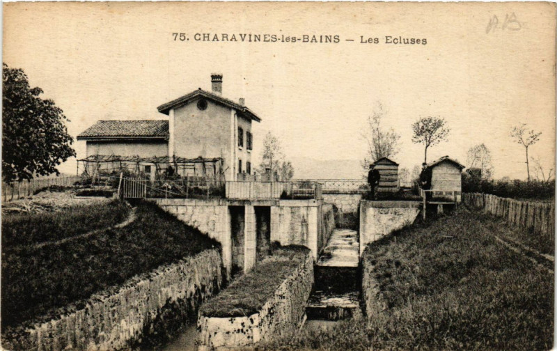 Carte postale ancienne Charavines-les-Bains - Les Ecluses à Charavines