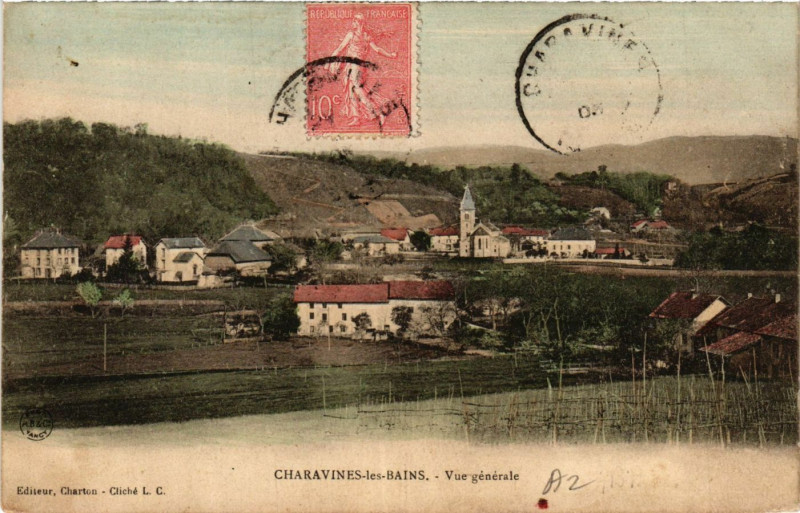 Carte postale ancienne Charavines-les-Bains - Vue générale à Charavines