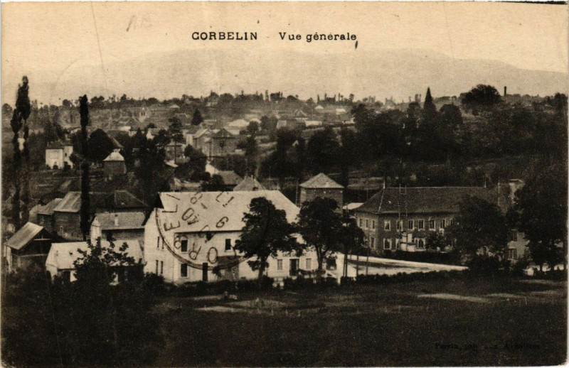 Carte postale ancienne Corbelin - Vue générale à Corbelin