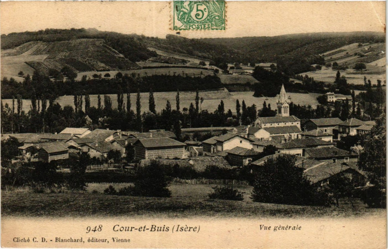 Carte postale ancienne Cour-et-Buis - Vue générale à Cour-et-Buis