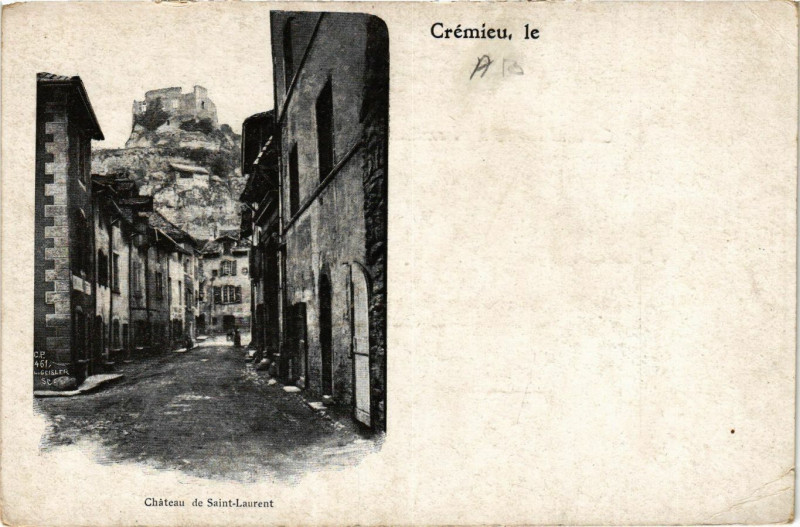 Carte postale ancienne Cremieu le Chateau de St-Laurent à Crémieu