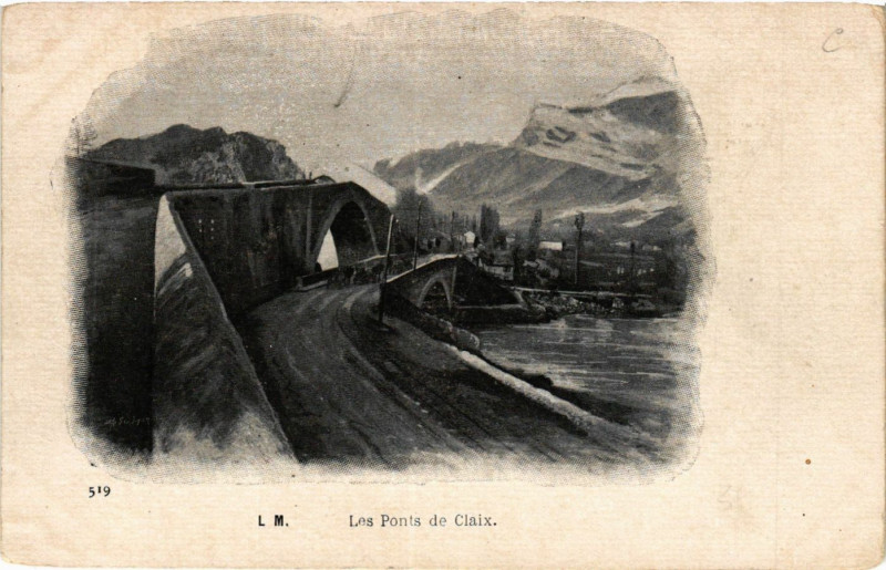 Carte postale ancienne Les Ponts de Claix à Claix