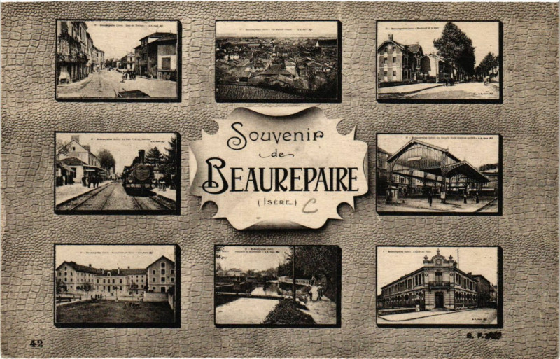 Carte postale ancienne Souvenir de Beaurepaire à Beaurepaire