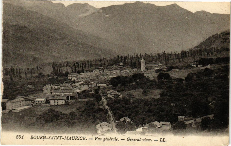 Carte postale ancienne Bourg-Saint-Maurice - Vue générale - General view