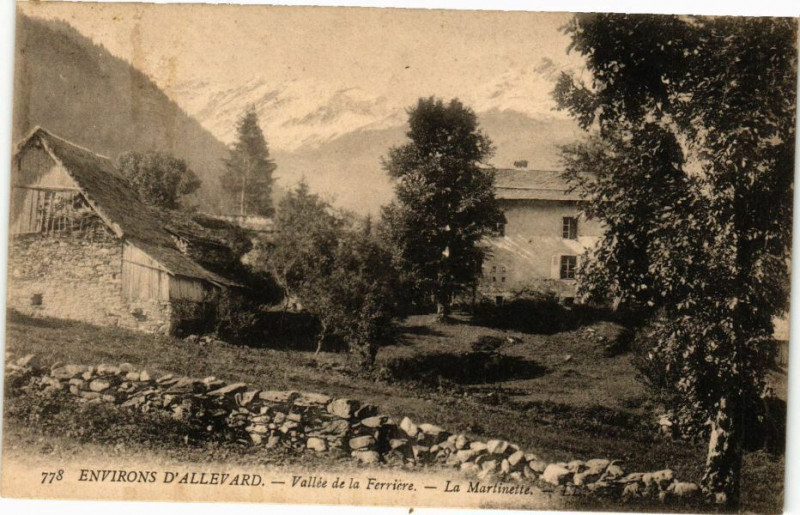Carte postale ancienne Env. d'Allevard - Vallée de ea Ferriere - La Martinette à Allevard