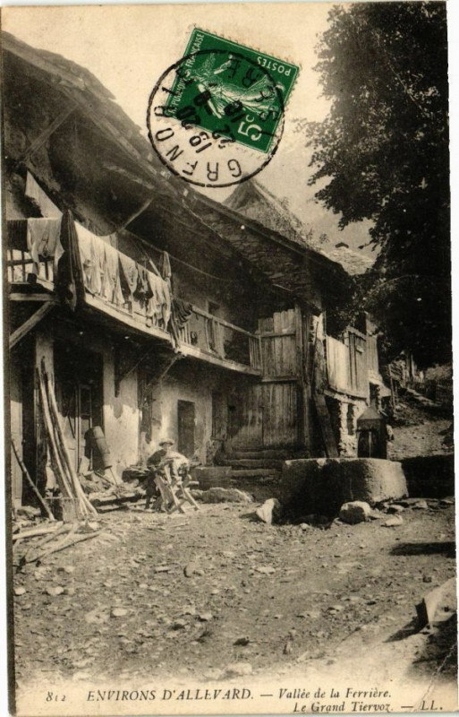 Carte postale ancienne Env. d'Allevard - Vallée de la Ferriere - Le Grand Tiervor à Allevard