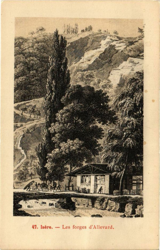 Carte postale ancienne Isere - Les forges d'Allevard à Allevard