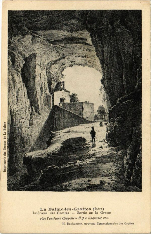 Carte postale ancienne La Balme-les-Grottes - Intérieur des Grottes Sortie de à La Balme-les-Grottes