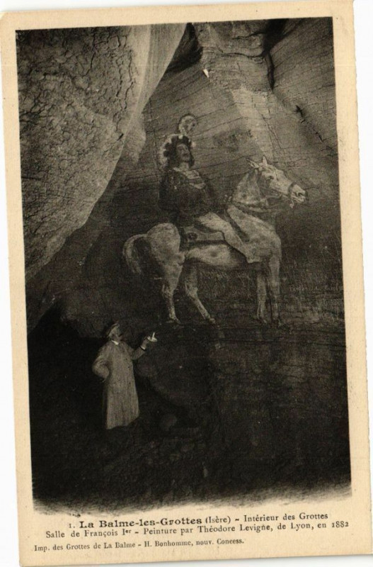 Carte postale ancienne La Balme-les-Grottes - Intérieur des Grottes - Salle de à La Balme-les-Grottes