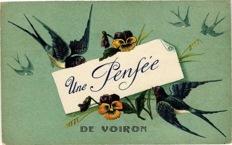 Carte postale ancienne Une Pensée de Voiron à Voiron