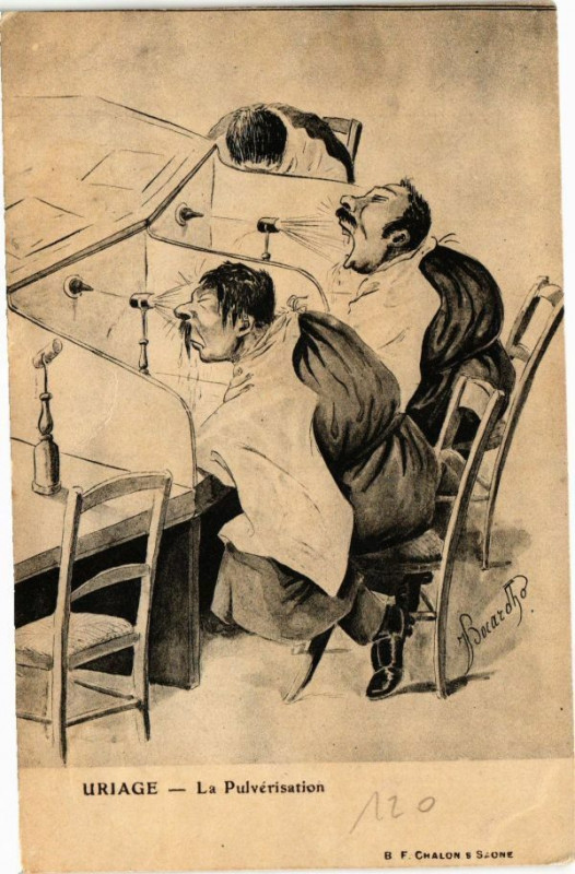 Carte postale ancienne Uriage - La Pulverisation