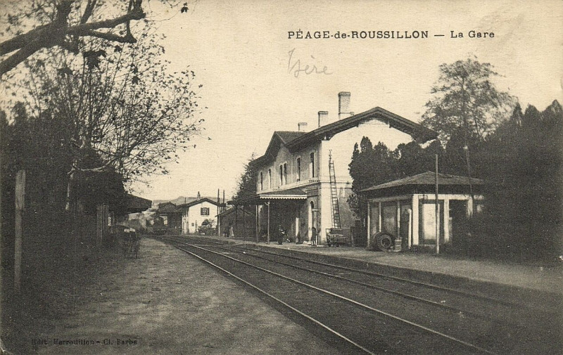 Carte postale ancienne Peage-de-Roussillon - La Gare à Roussillon