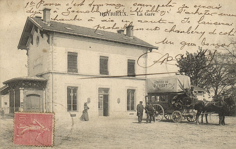 Carte postale ancienne Heyrieux - La Gare à Heyrieux