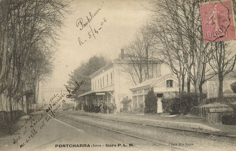 Carte postale ancienne Pontcharra - Gare P.L.M. à Pontcharra