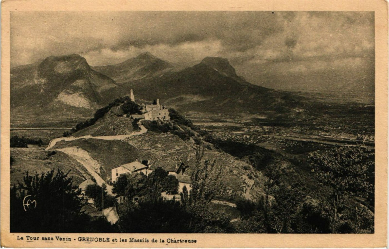 Carte postale ancienne Grenoble et le Massifs de la Chartreuse à Grenoble