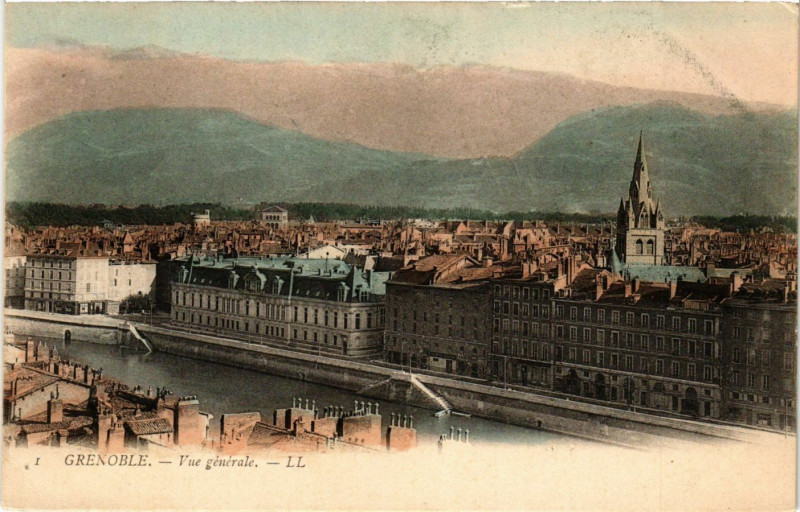 Carte postale ancienne Grenoble - Vue générale à Grenoble