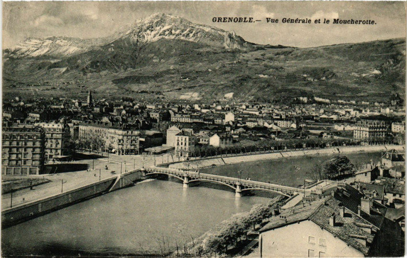 Carte postale ancienne Grenoble - Vue générale à Grenoble