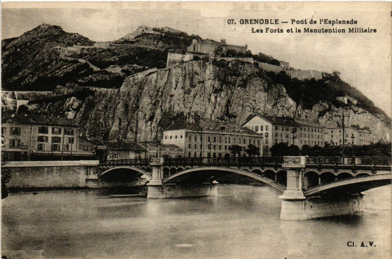 Carte postale ancienne Grenoble - Pont-de-l'Esplanade à Grenoble