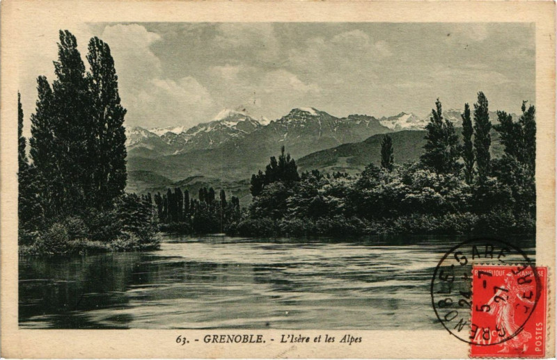 Carte postale ancienne Grenoble - L'Isere et les Alpes à Grenoble