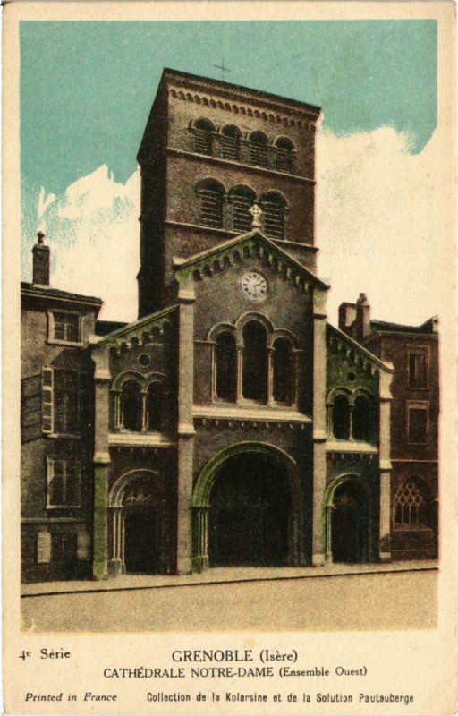Carte postale ancienne Grenoble - Cathedrale Notre-Dame à Grenoble