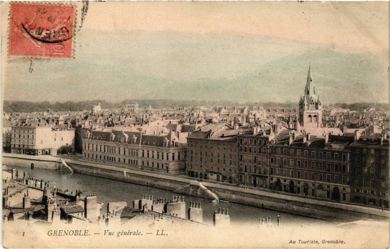 Carte postale ancienne Grenoble - Vue générale à Grenoble